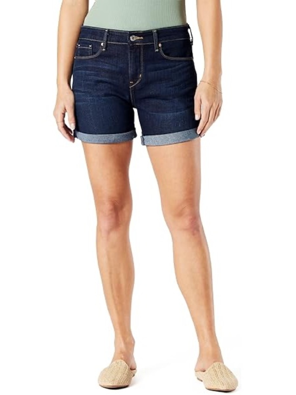 Levi's Dark Blue Cuffed Jean Shorts, NWT, 12/31